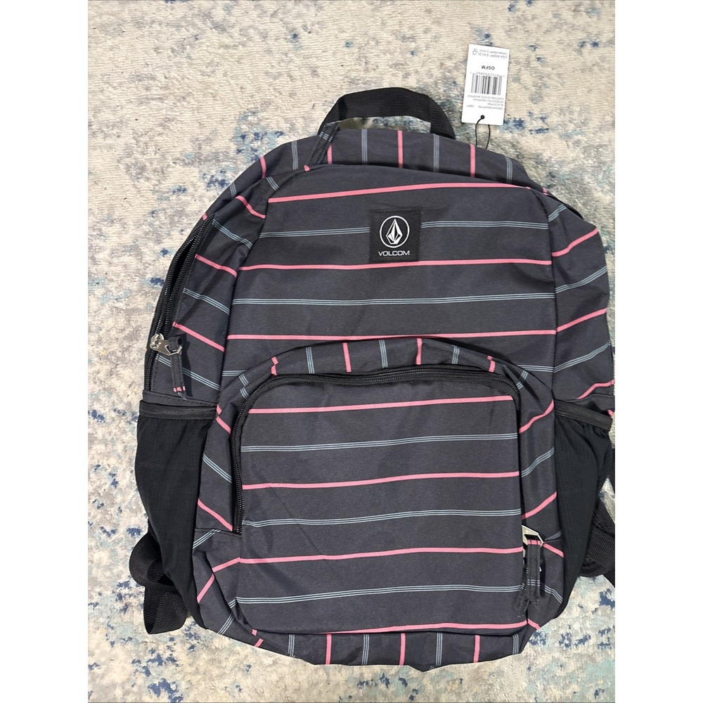 Volcom Sunston Backpack NWT Black Pink Gray $40 Retail See Pics For Details